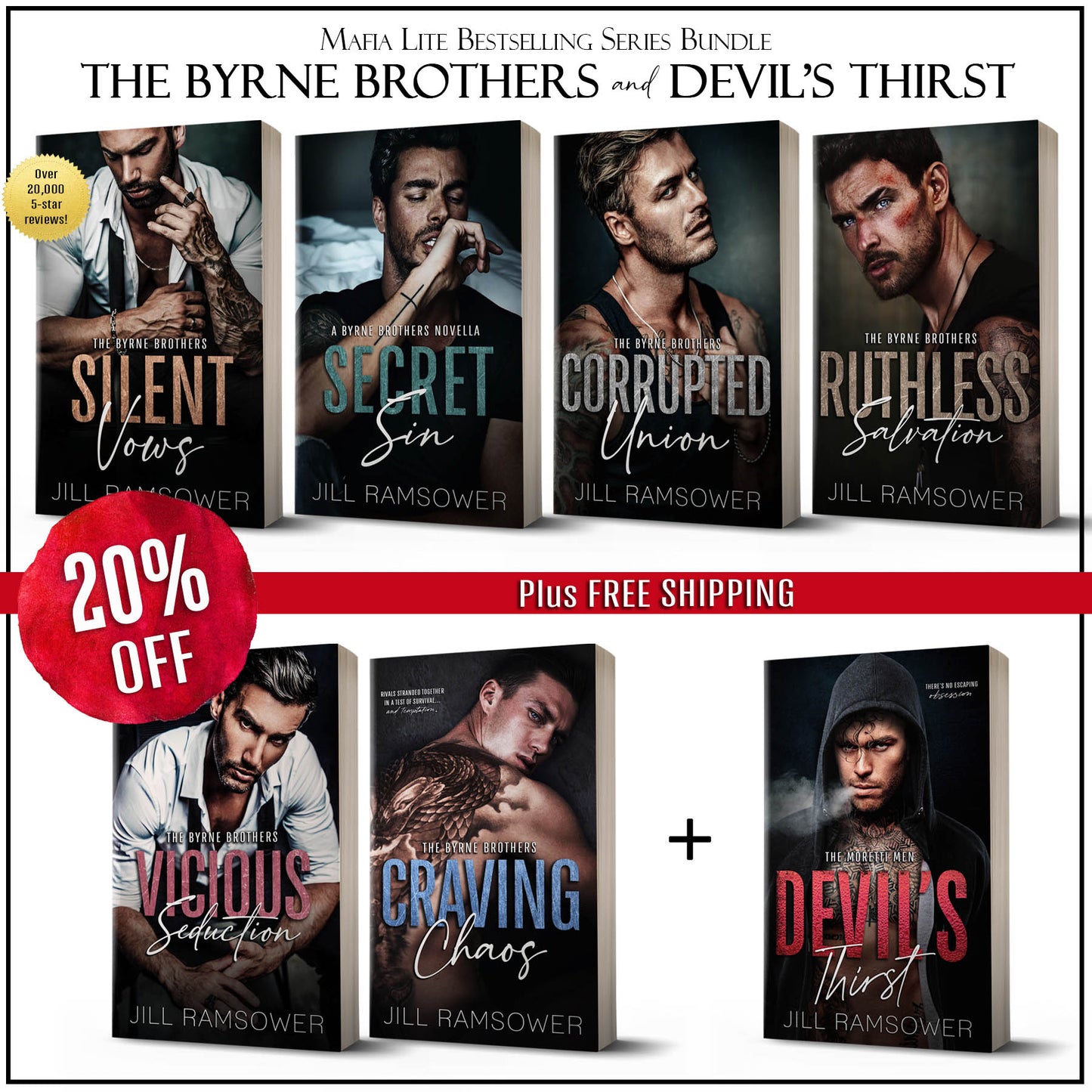 Byrne Brothers & Devil's Thirst Paperback Bundle (Man Covers)(6 Books + Novella)